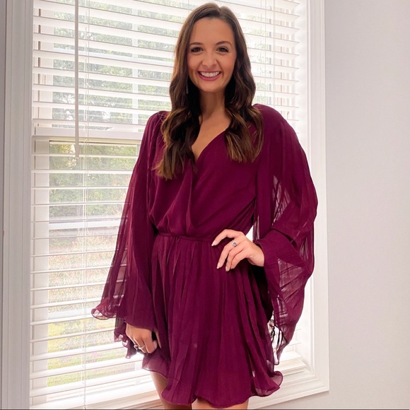 Night Out & About Romper in Wine - Picture 2 of 4